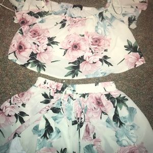 PINK FLORAL TWO PIECE SET